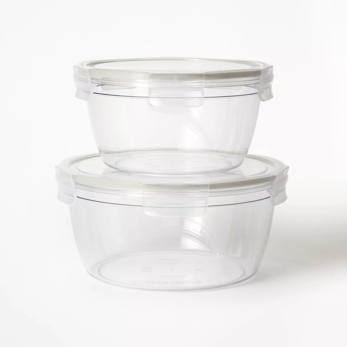 4pc (set of 2) 8.5 Cup and 14 Cup Tritan Plastic Round Food Storage Container Set with Lids Clear... | Target