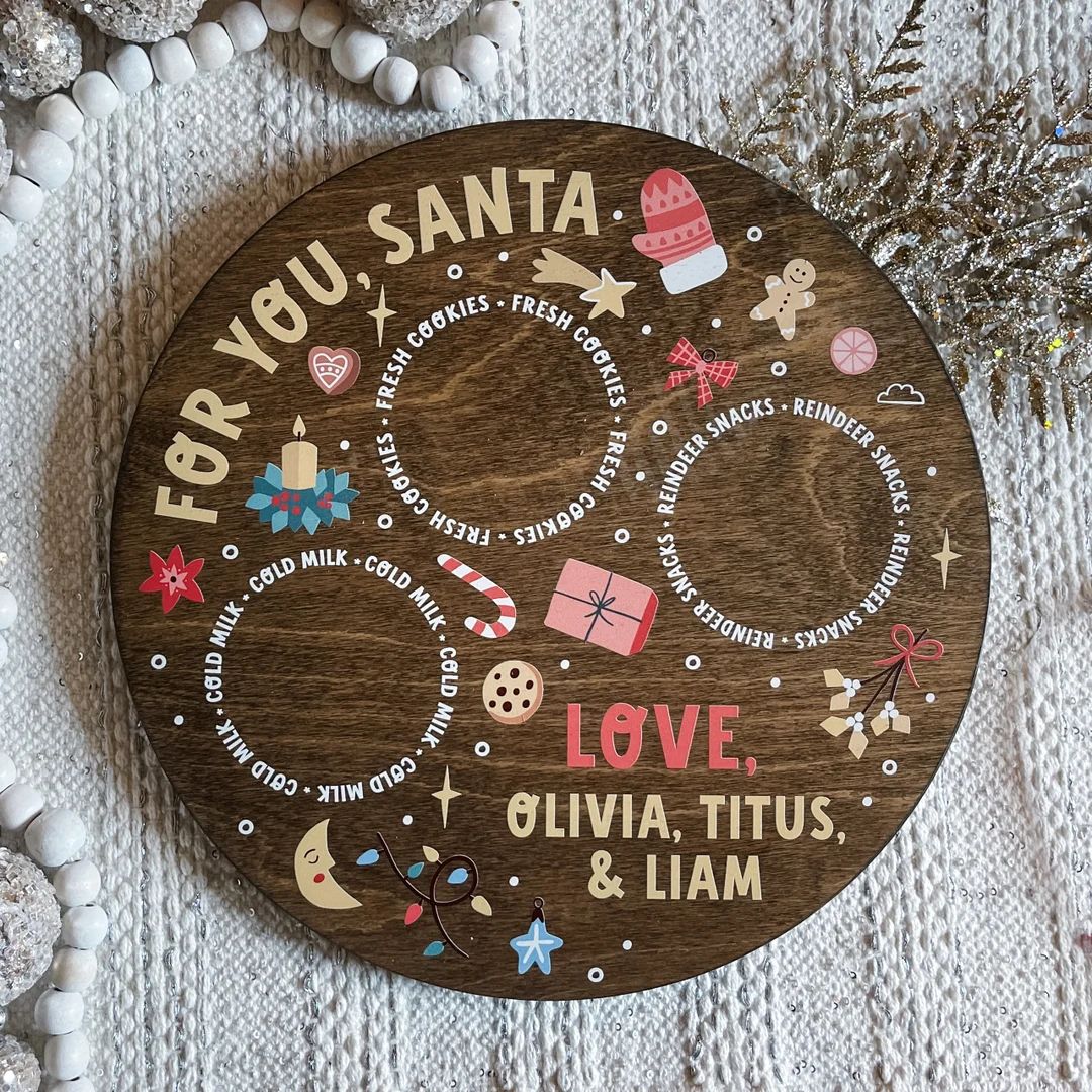Santa Cookie Tray Personalized Christmas Cookie Tray for - Etsy | Etsy (US)