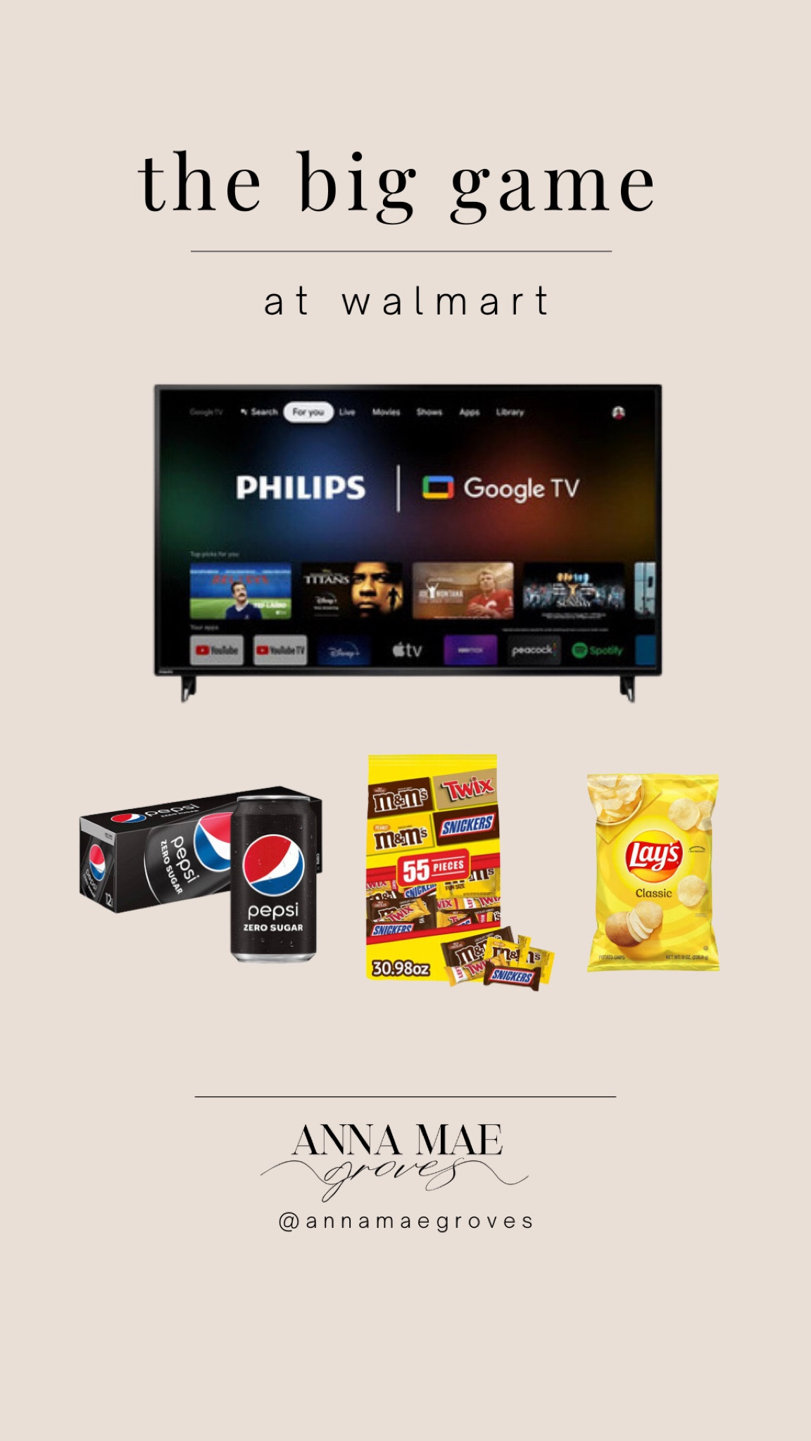 Time for the Big Game and Rob and I are competing for the best snack board- who won? Got our snacks and Philips 55” Google TV™ from @Walmart - Everyday low prices FTW! #WalmartPartner #Walmart #IYWYK #WalmartGrocery 