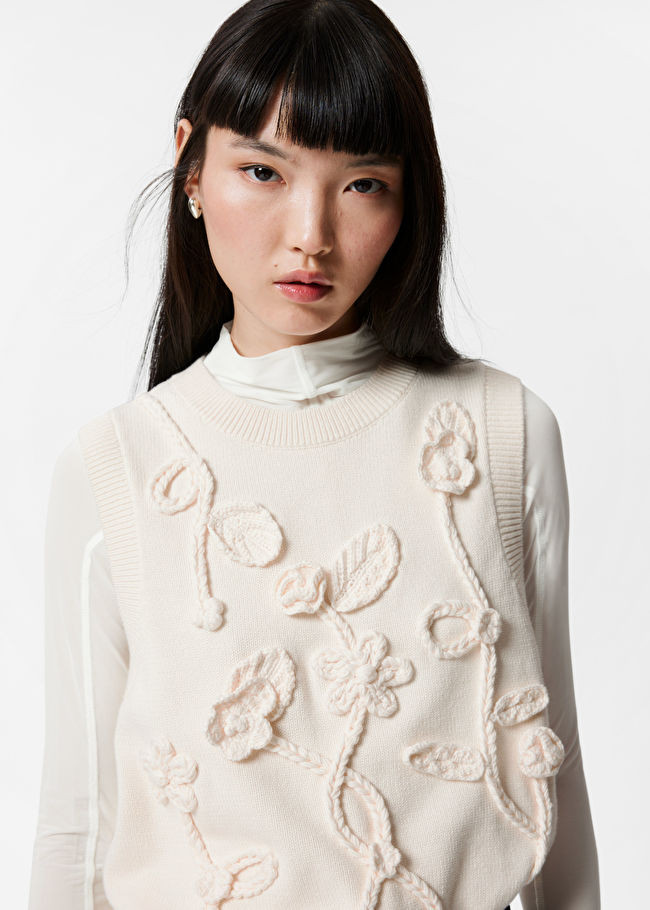 Floral-Appliqué Sweater Vest | & Other Stories UK