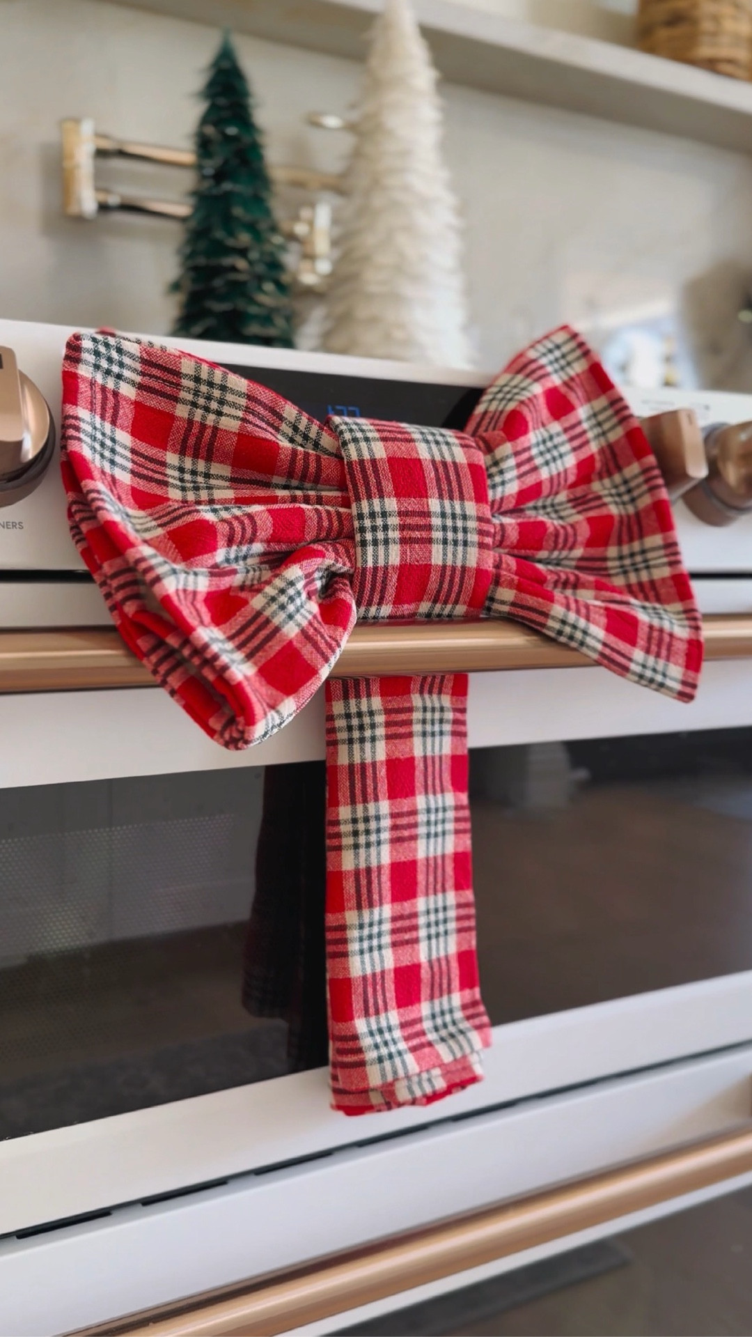 Easy way to turn your kitchen or tea towels into holiday decor. Love how festive this is feels. You can use any tea towel or a festive one like this one  

#LTKHoliday #LTKSeasonal #LTKHome