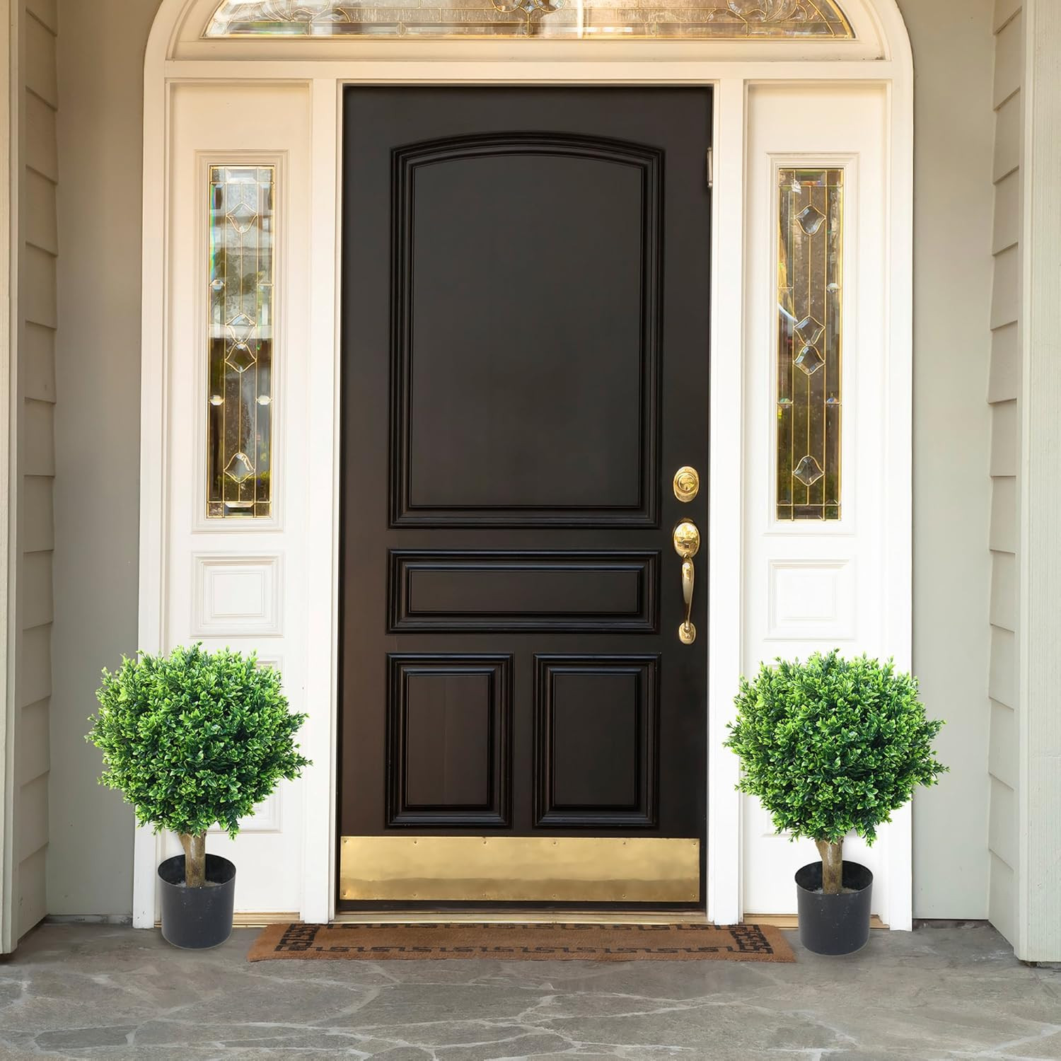 Pure Garden 50-10008 Set of 2 24" Hedyotis Artificial Tree Topiary in/Out Door, 17x17 | Amazon (US)