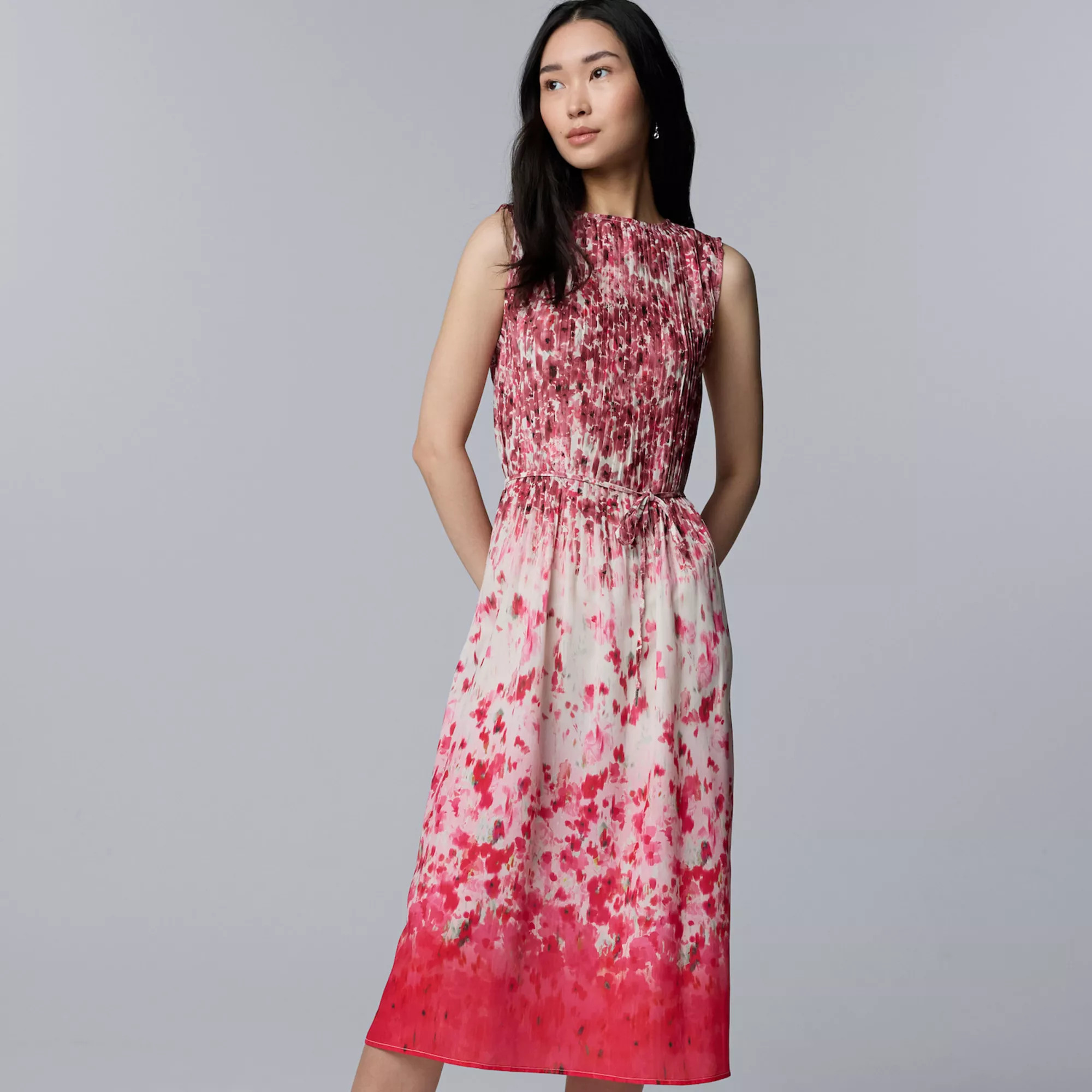 Women's Simply Vera Vera Wang Pleated Midi Dress | Kohl's