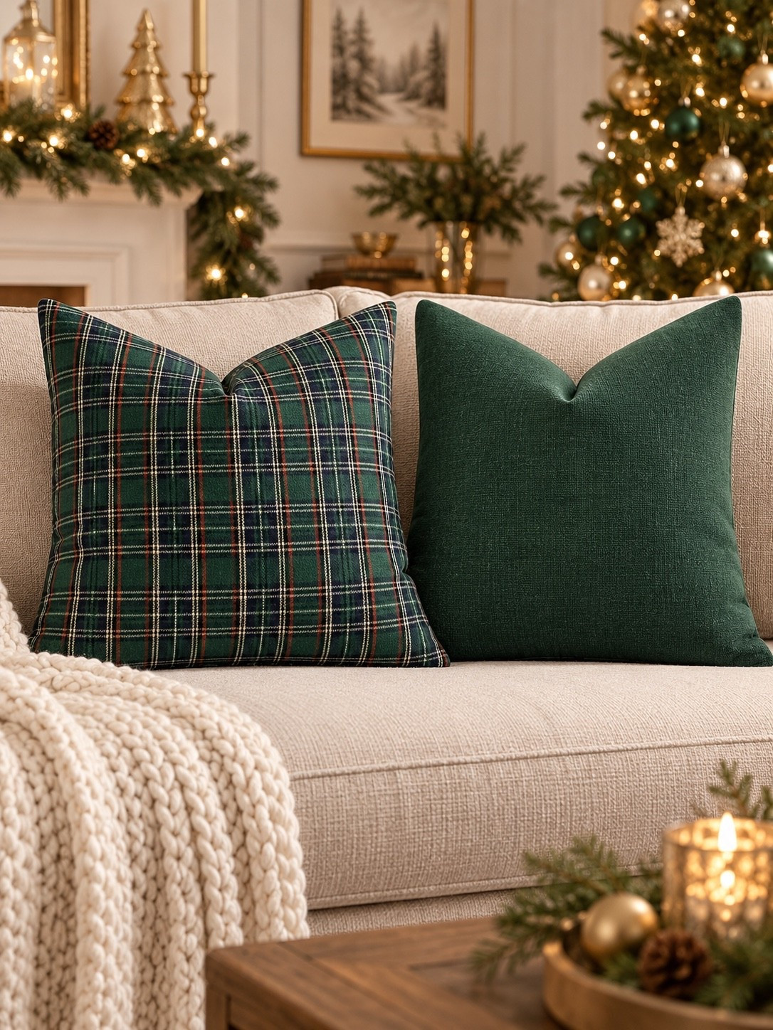 Cozy Christmas Pillow Styling 🎄✨

The easiest way to make a living room feel instantly festive? Christmas pillows! This classic green plaid paired with a rich solid evergreen gives the perfect cozy, elevated holiday look without overwhelming the space. Add warm twinkle lights, greenery, gold accents, and a chunky knit throw for that inviting Christmas-at-home feeling. 🤎

I love that these pillows can work with so many holiday styles—from traditional Christmas to cozy neutral decor—and they’re an easy seasonal swap that makes a big impact.

Follow @farmtotablecreations on Instagram for more cozy home finds and trending decor.

#LTKHome #ChristmasDecor #ChristmasPillows #HolidayDecor #CozyChristmas #ChristmasLivingRoom #HolidayHome #ChristmasHomeDecor #PlaidPillows #GreenChristmas #TraditionalChristmas #CozyHome #HolidayStyling #ChristmasInspo #LTKHoliday

#LTKSeasonal #LTKHome