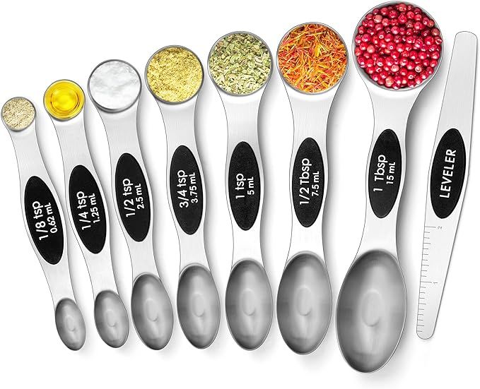 Urbanstrive Magnetic Measuring Spoons Set Stainless Steel, Dual Sided for Liquid Dry Food, Measur... | Amazon (US)