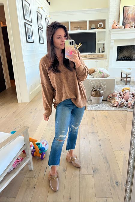 Oversized fleece sweater (wearing small)
Linked here. Code: MYSHA20 for 20% off

https://www.mycentsofstyle.com/discount/MYSHA20?redirect=%2Fcollections%2Fexclusive-promo%3Fafmc%3D2jf%26utm_campaign%3D2jf%26utm_source%3Dleaddyno%26utm_medium%3Daffiliate

Jeans are madewell, linked similar pair with same cut. These are old. 

Designer inspired fur loafers! So comfy and under $60.
Fall outfit, amazon finds, fall outfit ideas 

#LTKshoecrush #LTKSeasonal