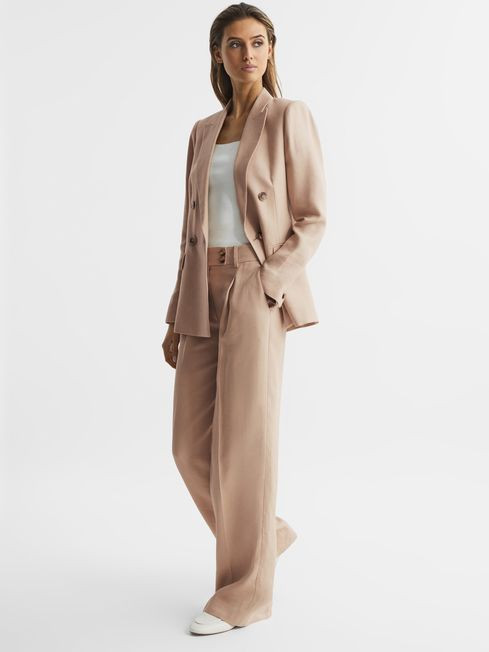 Wide Leg Linen Trousers | Reiss UK