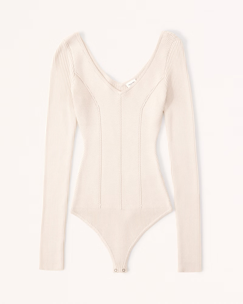 Women's Corset V-Neck Sweater Bodysuit | Women's Tops | Abercrombie.com | Abercrombie & Fitch (US)