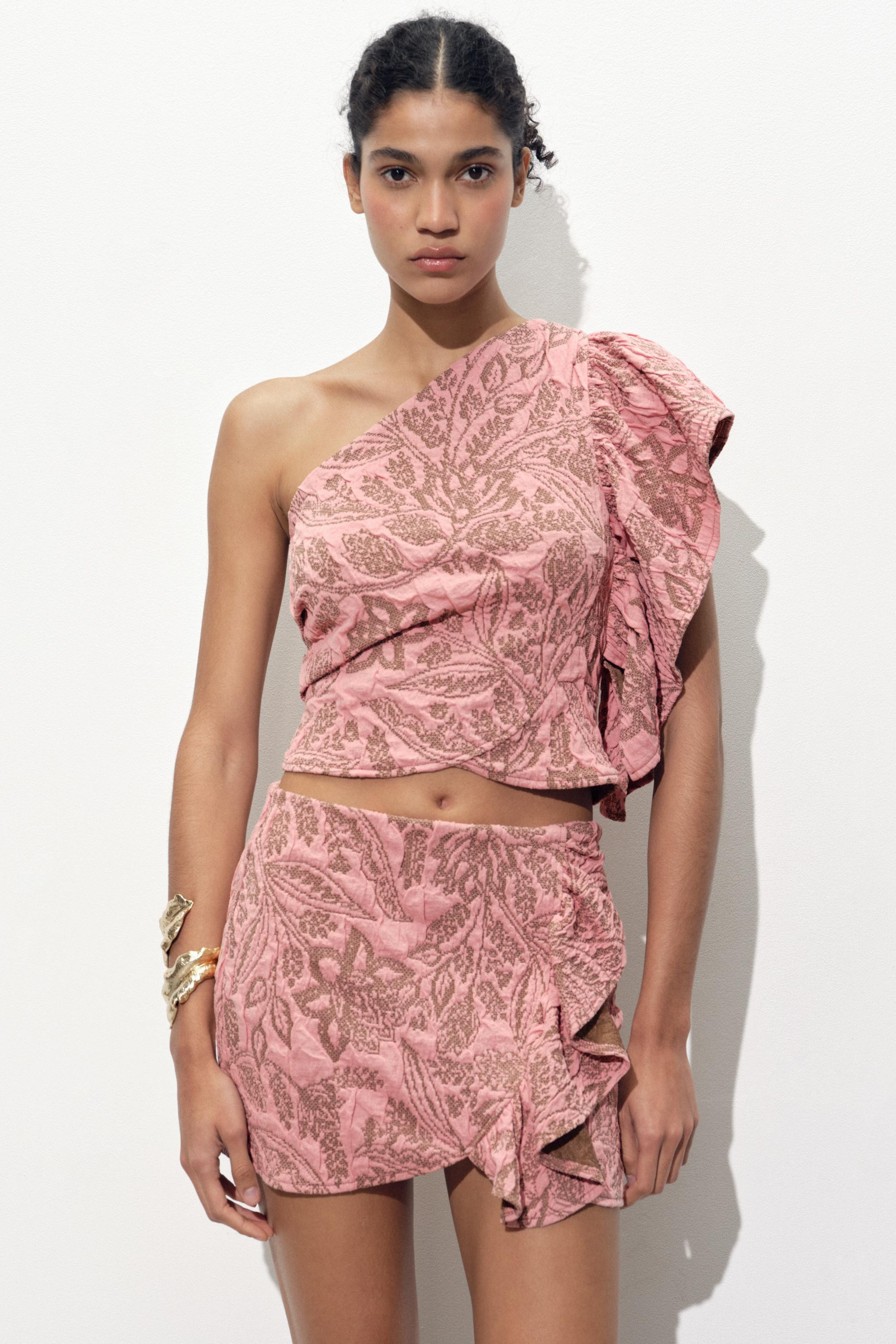 JACQUARD RUFFLE SKIRT | Zara US