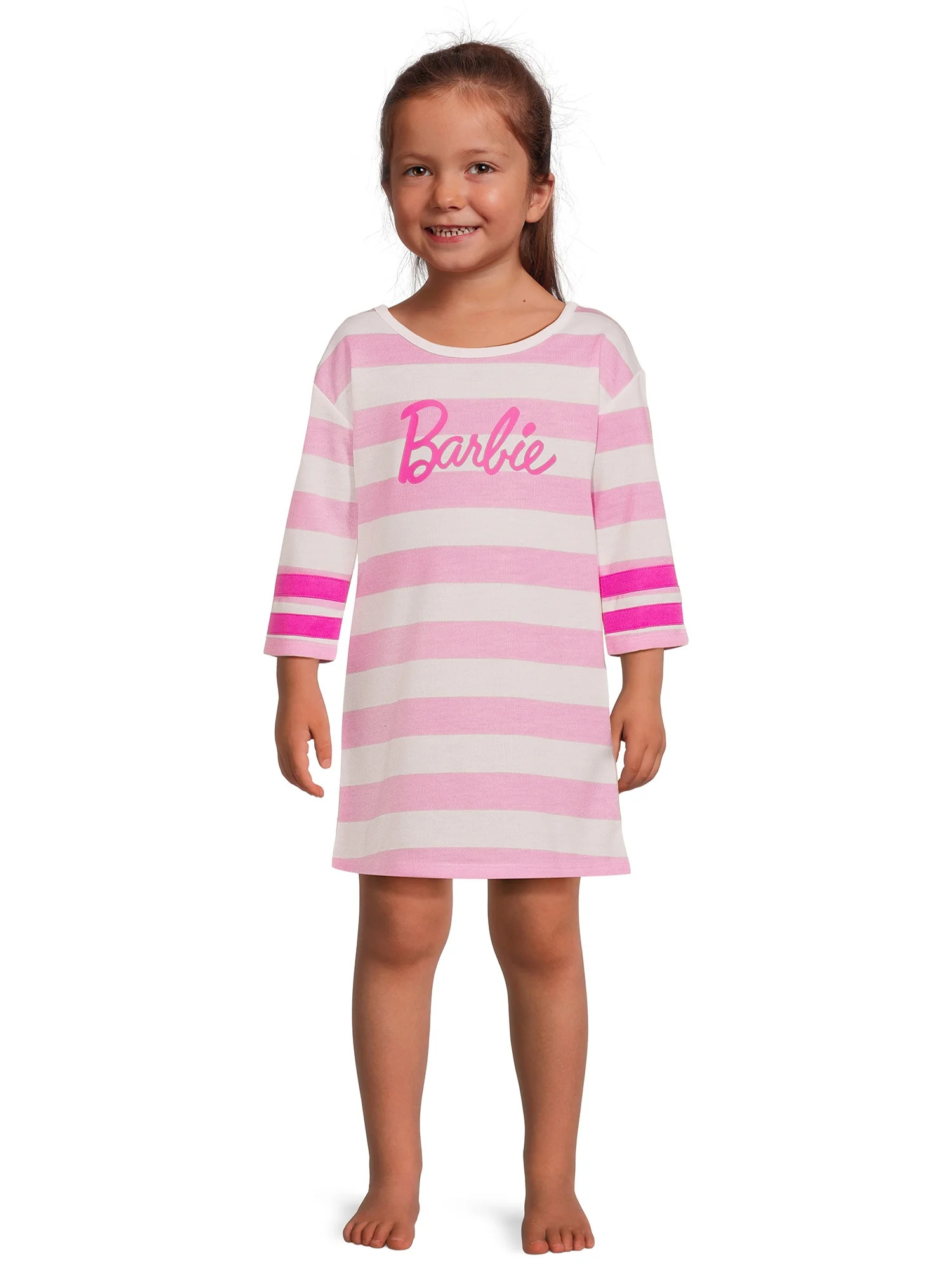Barbie Toddler Girls ¾ Sleeve Pajama Sleep Gown, Sizes 2T-5T - Walmart.com | Walmart (US)