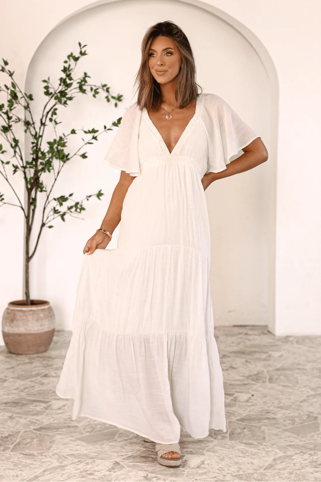 Women's Whisper Tiered Maxi Dress - Ivory | Magnolia Boutique