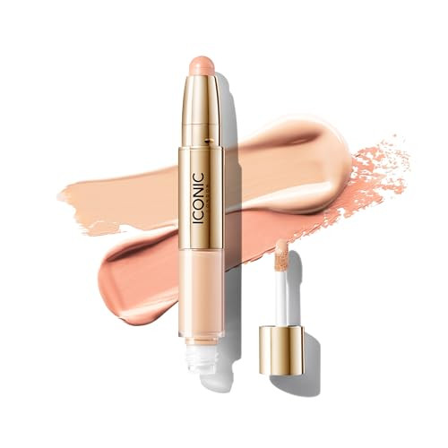 ICONIC LONDON Radiant Concealer & Brightening Duo | Creamy Liquid + Brightening Crayon Dual Ended Concealer, Cruelty Free, Vegan Makeup (Neutral Fair) 0.08 oz | Amazon (US)
