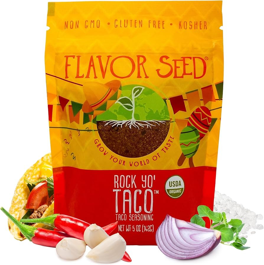 Flavor Seed Rock Yo Taco Organic Taco Seasoning Mix. Mexican Seasoning. Popcorn Seasoning. Season... | Amazon (US)