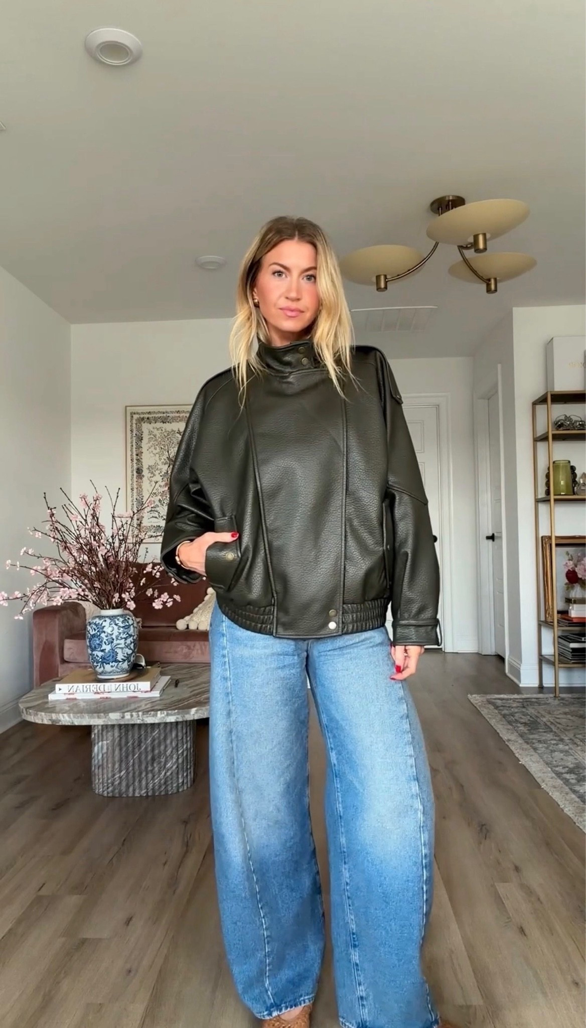 I can’t stop talking about this faux leather bomber. I got the size medium for an oversized fit.

#LTKgrwm #LTKSeasonal #LTKootd