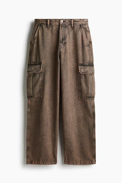 H & M - Baggy Cargo Jeans - Brown | H&M (US + CA)