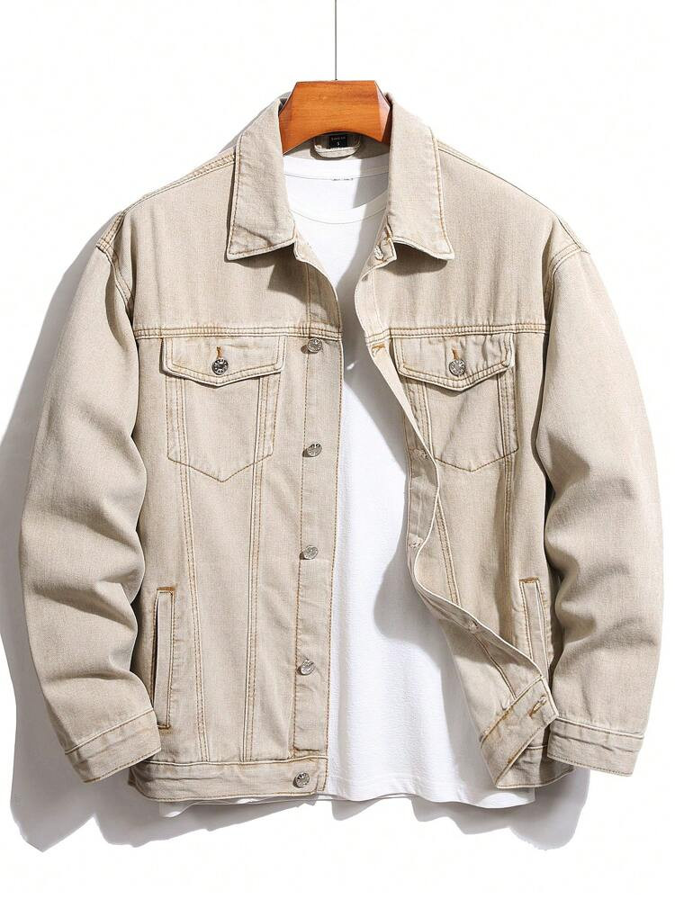 Men Flap Pocket Denim Jacket Without Tee
       
              
              CA$59.99           ... | SHEIN