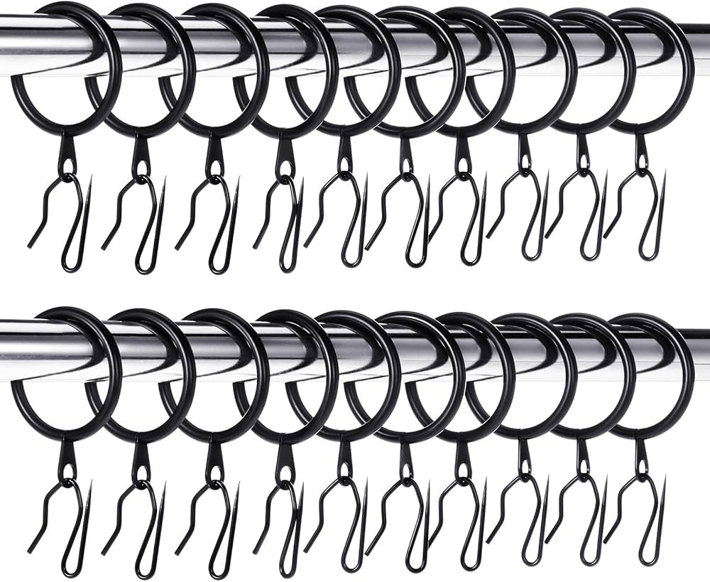 60 Pieces Metal Drapery Curtain Rings Curtain Hanging Rings and 60 Pieces Metal Curtain Drapery P... | Amazon (US)