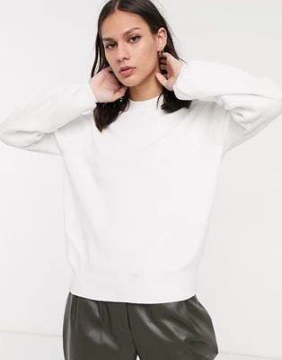 Selected Femme jumper with balloon sleeve in white | ASOS (Global)