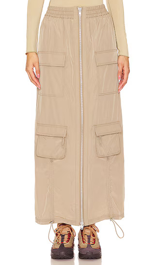 Emerson Maxi Skirt in Faded Khaki | Revolve Clothing (Global)