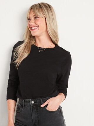 EveryWear Slub-Knit Long-Sleeved T-Shirt for Women | Old Navy (CA)