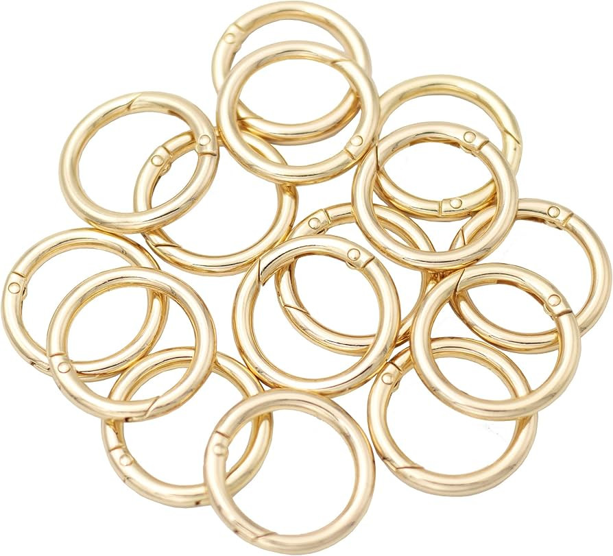 JWBIZ 15pcs Trigger Spring O Rings Round Carabiner Clip Snap for Keyrings Buckle, Bags,Purses (Go... | Amazon (US)
