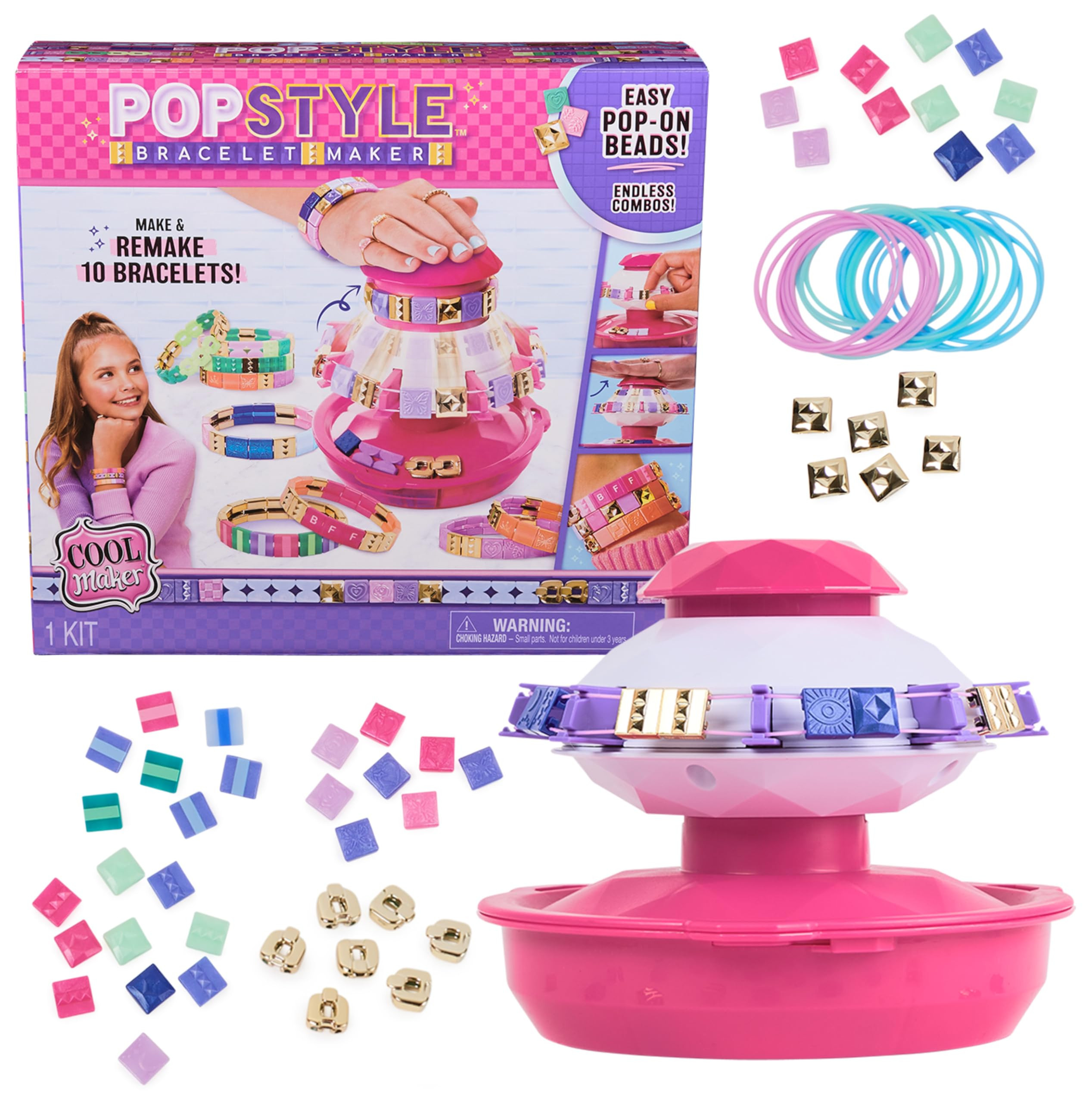 Cool Maker, PopStyle Bracelet Making Kit with 170 Beads, Make & Remake 10 (Packaging May Vary), A... | Amazon (US)