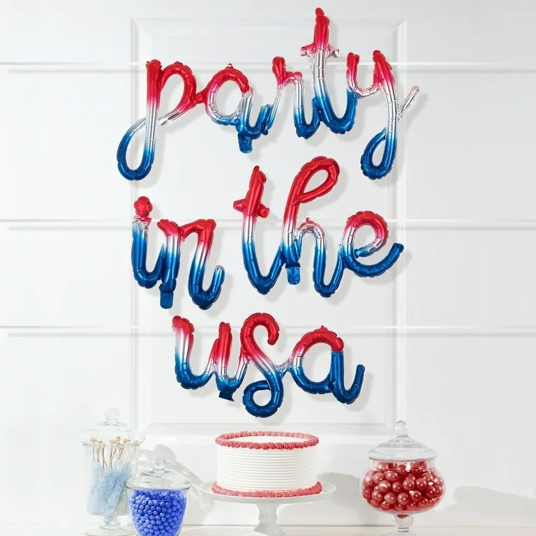 Way to Celebrate 4th of July "Party In The USA" Balloon Banner, 14" x 13', 1 ct - Walmart.com | Walmart (US)