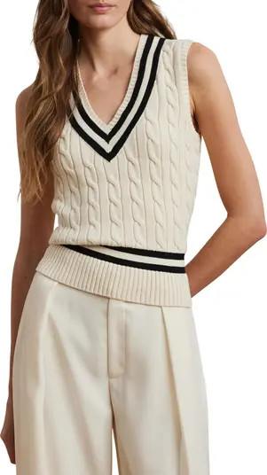 Lauren Ralph Lauren Cricket Cable Knit Cotton Sweater Vest | Nordstrom | Nordstrom