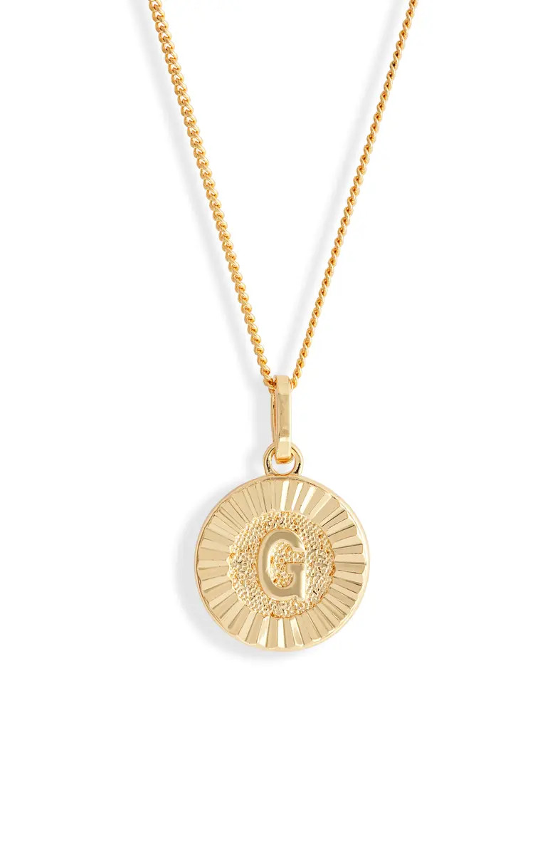Bracha Initial Medallion Pendant Necklace | Nordstrom | Nordstrom