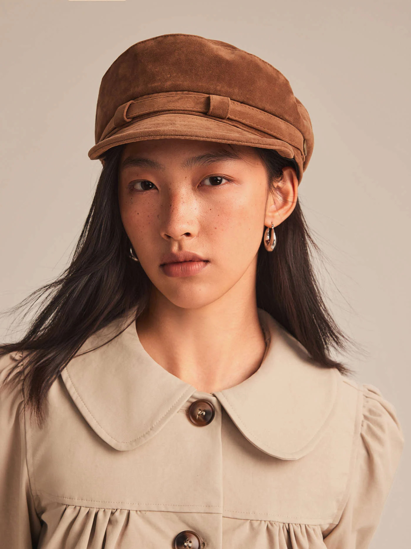 Suede FAUX SUEDE BERET HAT  For School Daily Casual | Cider