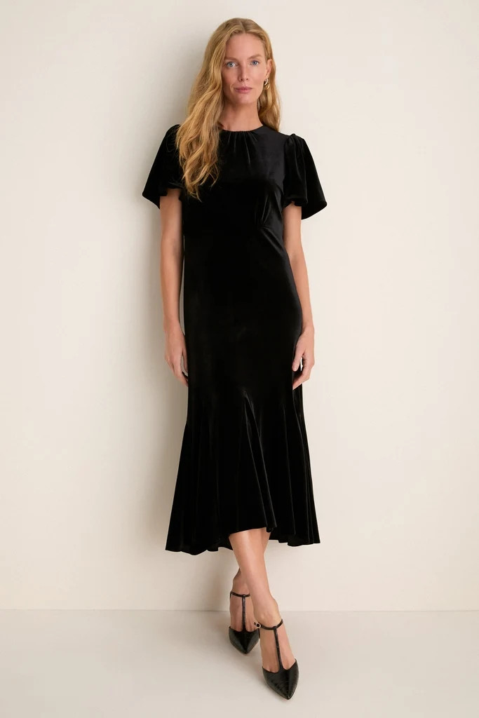 Black Velvet Elodie Dress | Tuckernuck (US)