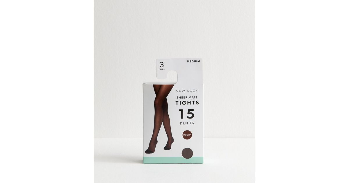 Brown Pack of 3 Sheer Matt 15 Denier Tights | New Look | New Look (UK)