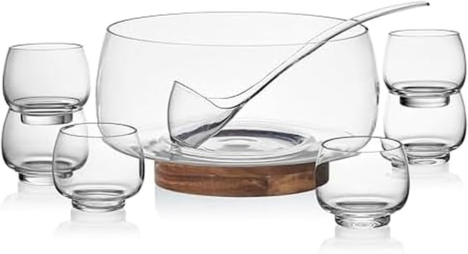 Mikasa Glenwood Party Punch Bowl Set with Punch Cups and Ladle, 8 Piece | Amazon (US)