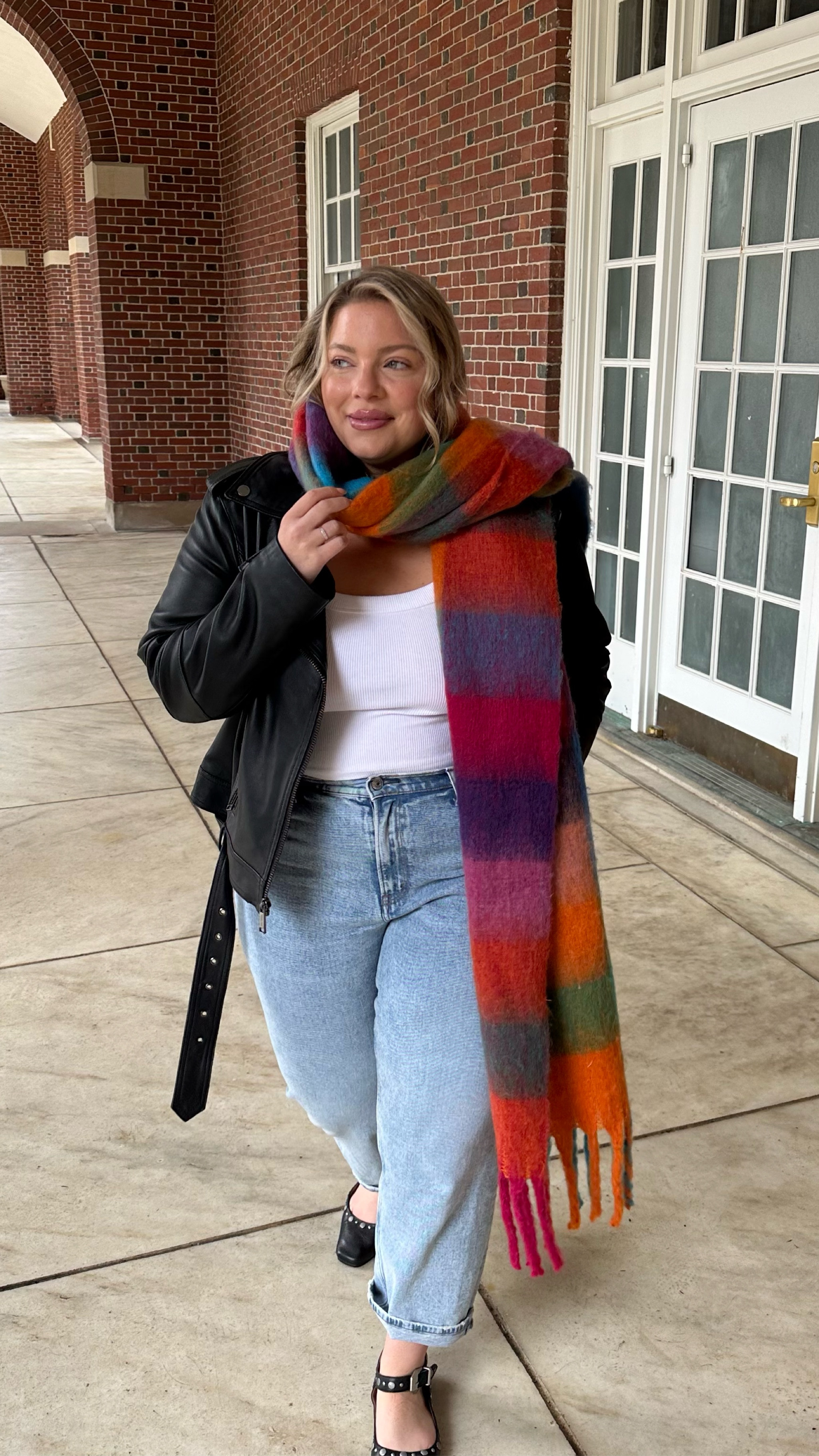 Ootd! Found this beautiful scarf for under $20! Also these jeans are my new fav. Wearing size 32S. 

#LTKSeasonal #LTKstyletip #LTKmidsize