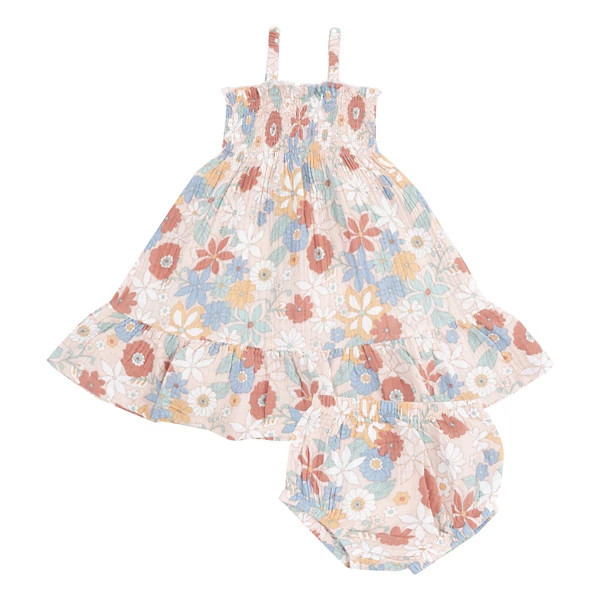 Girls' Angel Dear Retro Floral Midi Babydoll Dress 6/12 mo. Multi | Scheels