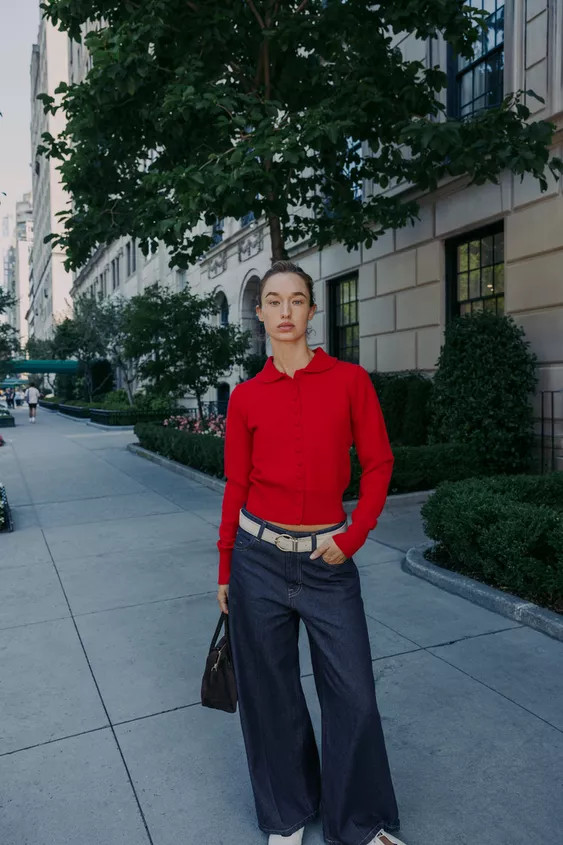 PETER PAN COLLAR KNIT CARDIGAN | Zara US