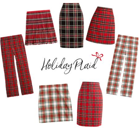 Pretty tartan plaid skirts and pants for the holidays! 
.
Holiday party outfit Christmas outfit Christmas Eve plaid skirt 

#LTKunder100 #LTKSeasonal #LTKHoliday