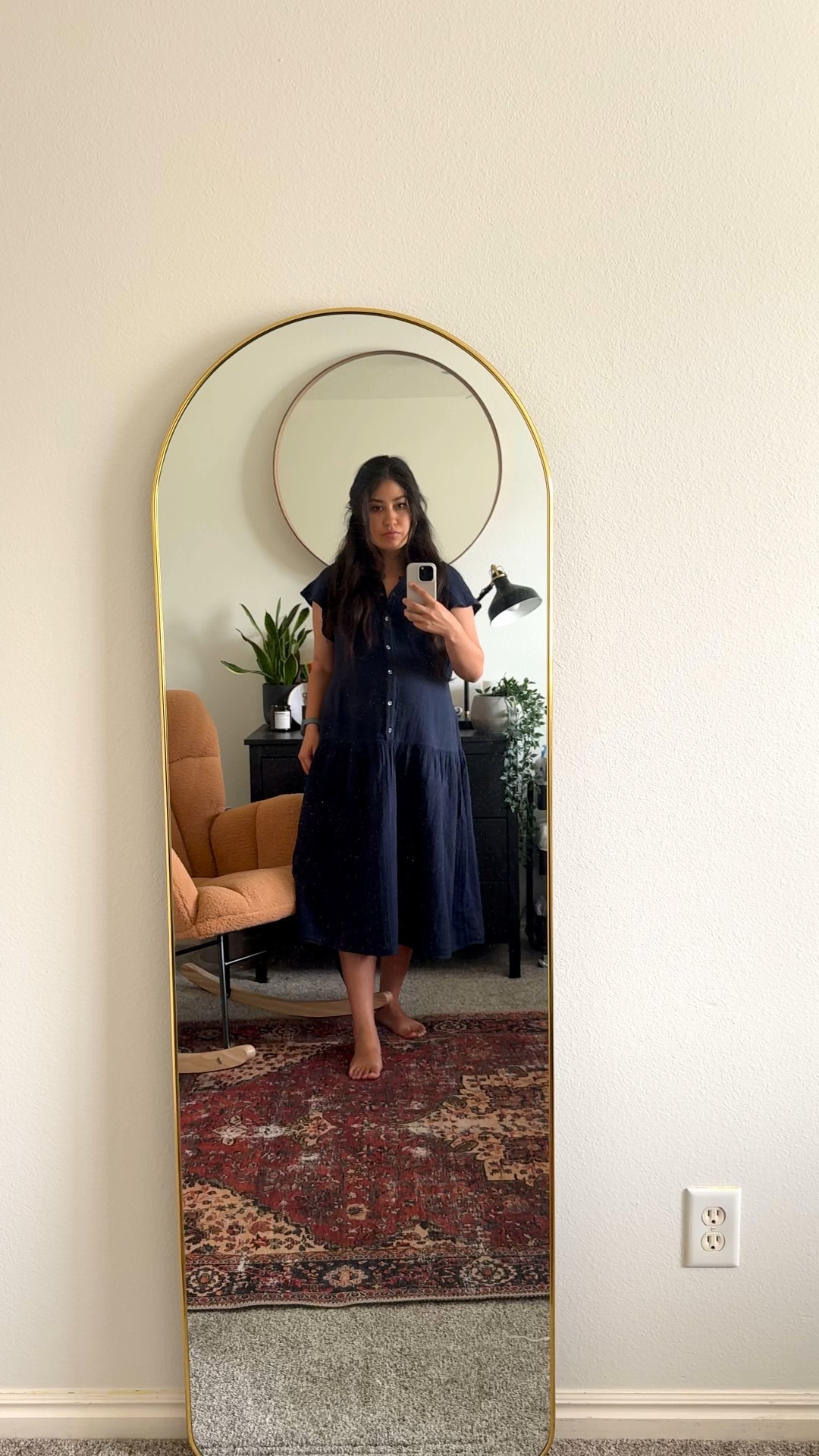I’m wearing size M (which is what I’d probably wear pre-pregnancy + postpartum too). Great dress for maternity wear as well! I’m 32 weeks pregnant in this video.

Also linked our nursery’s rocking chair + rug 💗

#LTKBaby #LTKSummerEdit #LTKBump
