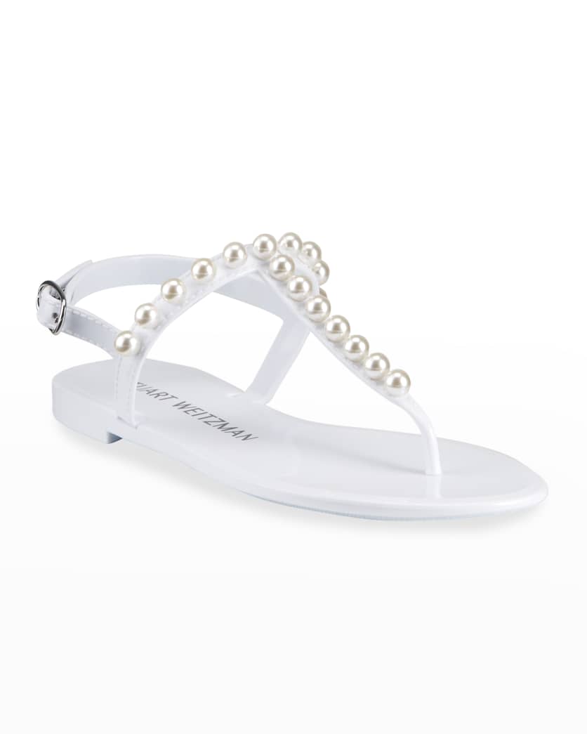 Goldie Pearly Stud Jelly Sandals | Neiman Marcus
