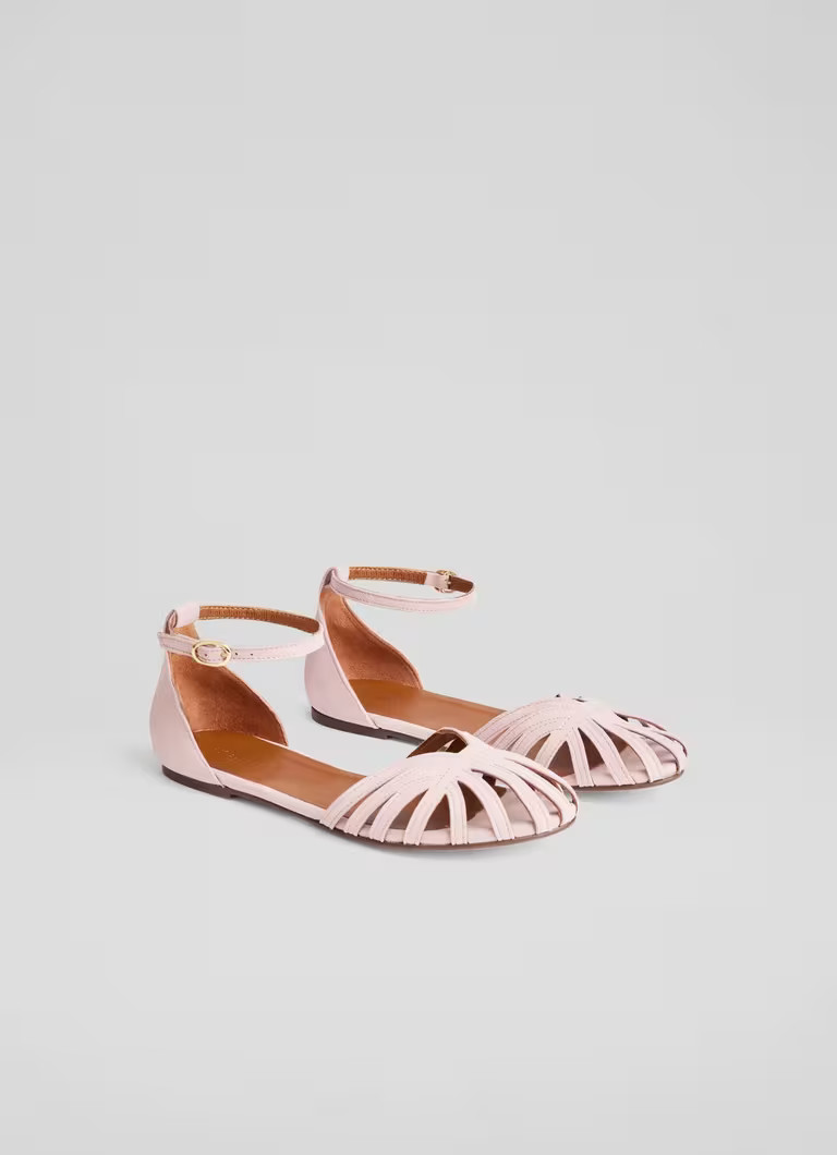 Aubrey Dusty Pink Suede Sandals | L.K. Bennett (UK)