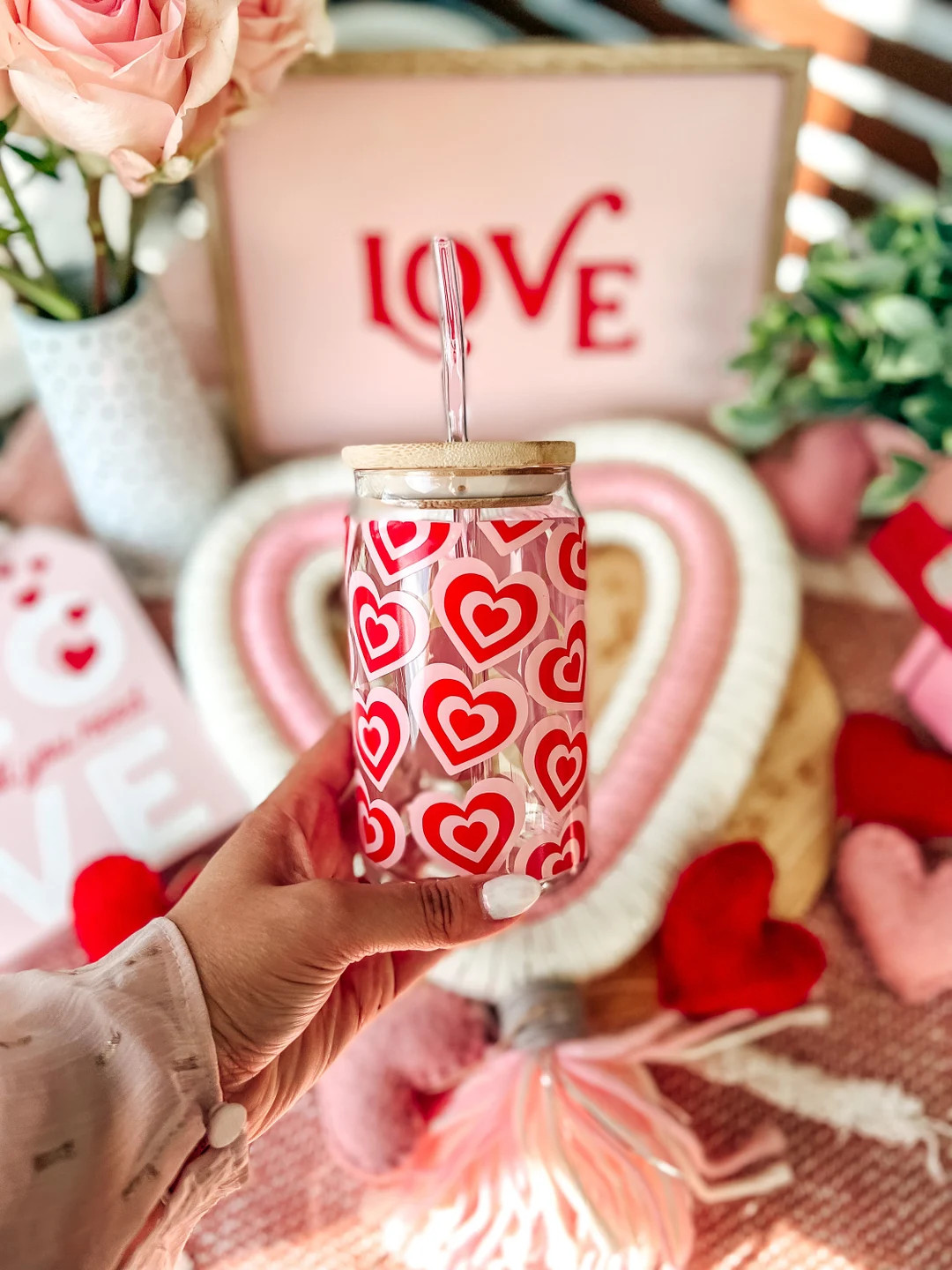 Valentine's Day Beer Can Glass  Valentine's Day - Etsy | Etsy (US)