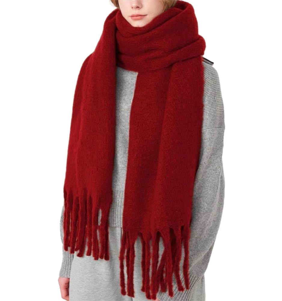 Women Cashmere Feel Scarf, Soft Warm Winter Scarf for Cold Weather, Christmas Blanket Scarves Pas... | Amazon (US)