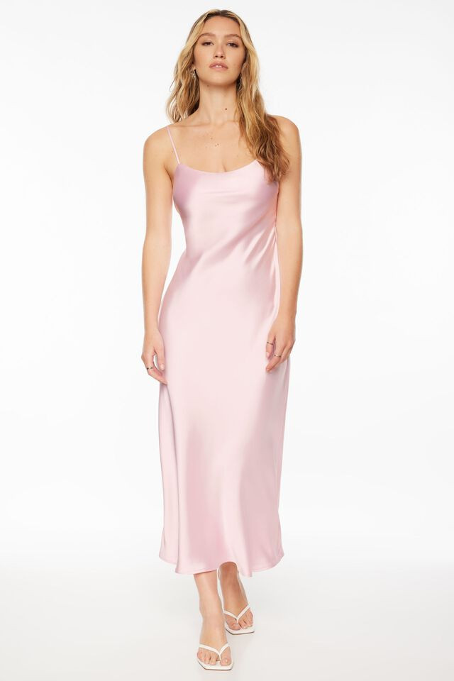 Open Back Satin Maxi Dress | Dynamite Clothing