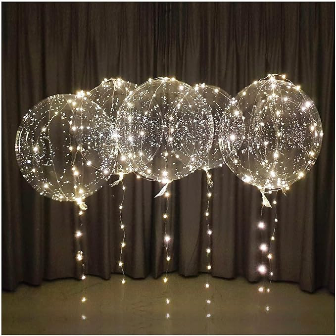 Lightsfever warm white led balloons with batteries, wedding proposal decorations clear transparen... | Amazon (US)