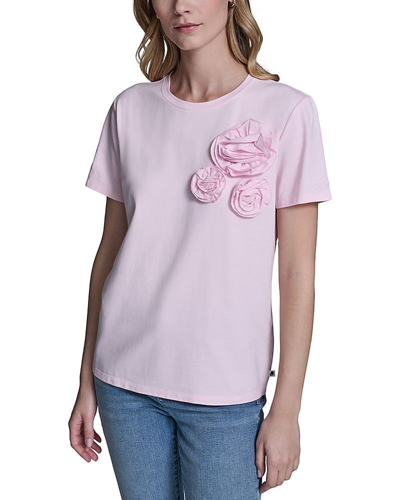 Karl Lagerfeld Paris Rose Trim Knit Top | Bloomingdale's (US)