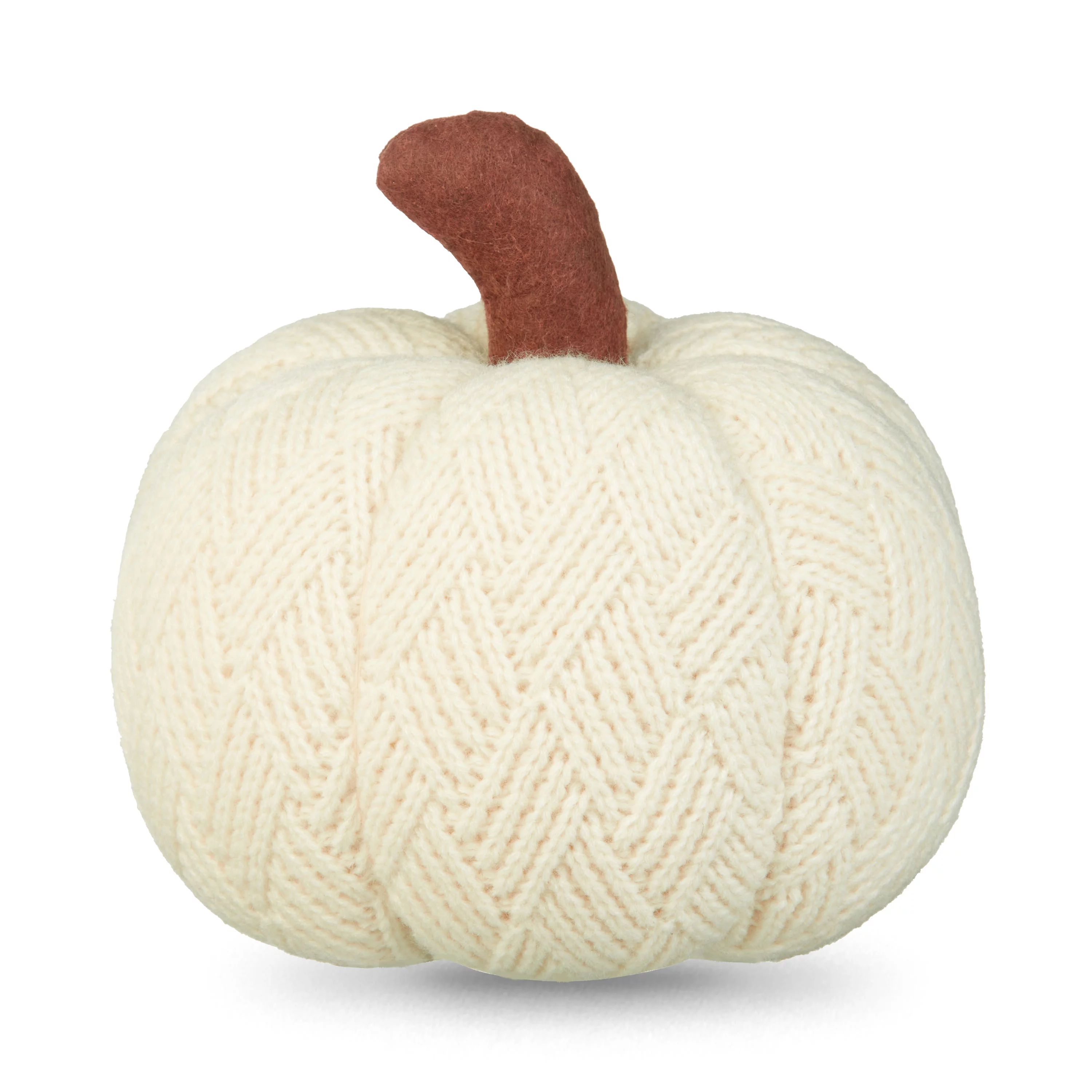 Way to Celebrate Harvest Fabric Cream Basket Weave Pumpkin, 6.25” | Walmart (US)