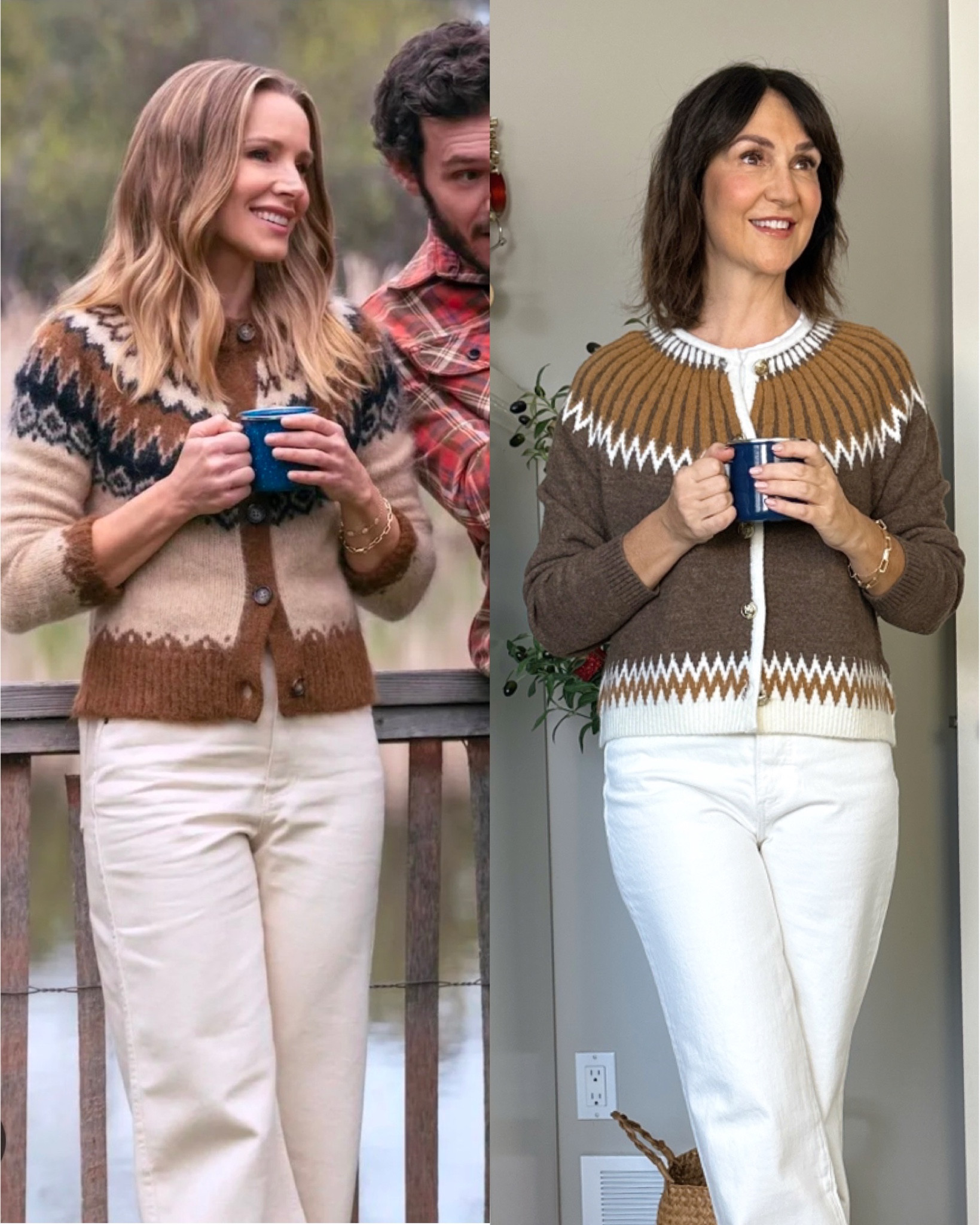 Recreating an outfit from Nobody wants this with some cute basics from Rickis! Use my code CBSTYLED15 for an additional 15% off!
My soft fair isle cardigan is 30% off! Fits tts, I’m 5’ 7” and sized up to M and it’s roomy.
My jeans are the perfect straight wide leg style and also 30% off! I’m in my usual size 4. My bracelet and white tee are also 30% off!
Linked my sneakers (this color is sold out)


#LTKSeasonal #LTKSaleAlert #LTKFindsUnder50