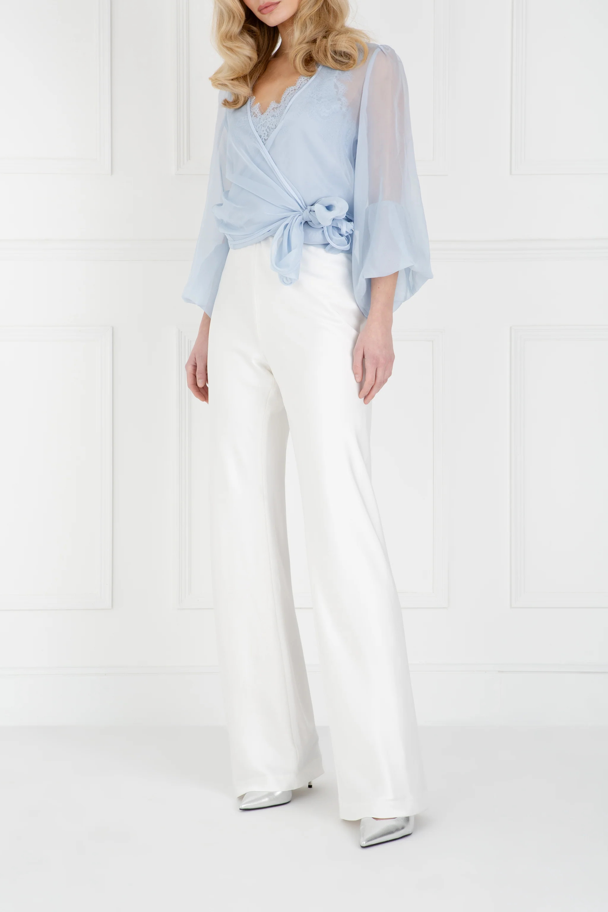 The Sandra | Satin Trousers Ivory | Sinead Keary