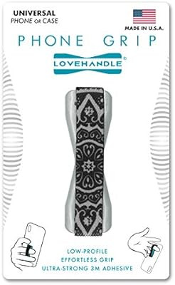 LOVEHANDLE Phone Grip for Most Smartphones and Mini Tablets, Boho Silver Colored Elastic Strap wi... | Amazon (US)