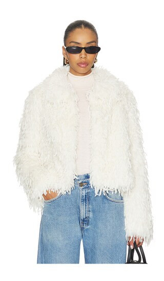 Unreal Fur Swan Lake Jacket in Cream. Size M. Also in XS, S, L. | Revolve Clothing (Global)